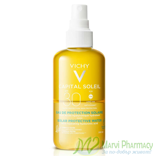 VICHY Capital Soleil Слънцезащитна вода SPF30 с хиалуронова киселина, 200мл