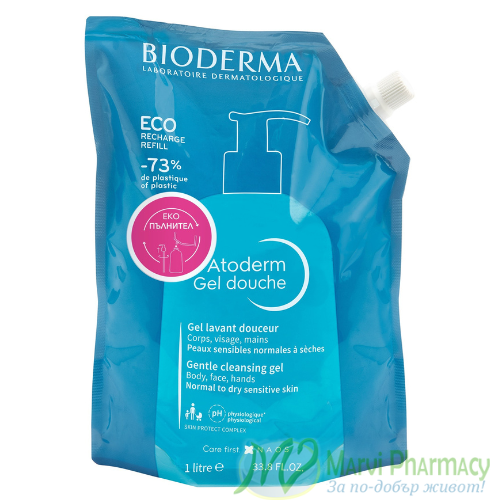 Bioderma Atoderm Душ гел пълнител, 1л