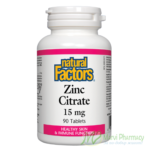 Natural Factors Цинк (Цитрат) 15 mg x 90 таблетки