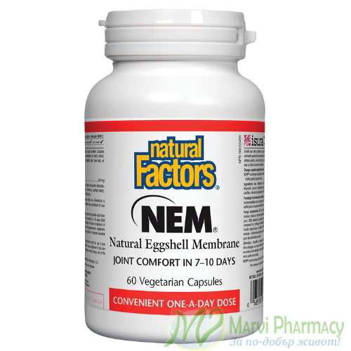 Natural Factors НЕМ (натурална яйчена мембрана) 500 mg х 60 V капсули