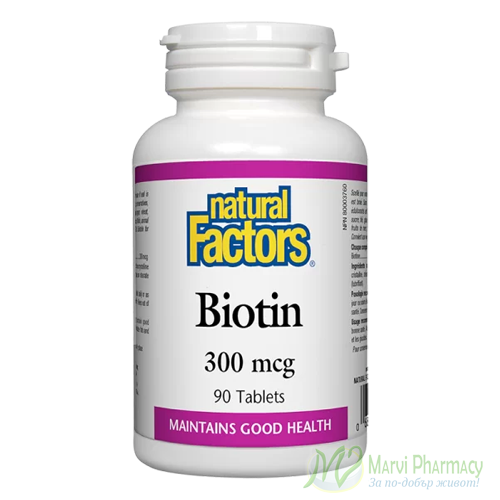 Natural Factors Биотин 300 мг 90 таблетки