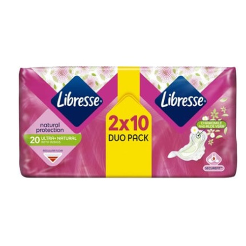 Libresse Ultra Natural Дамски превръзки с крилца (дневни) 20бр