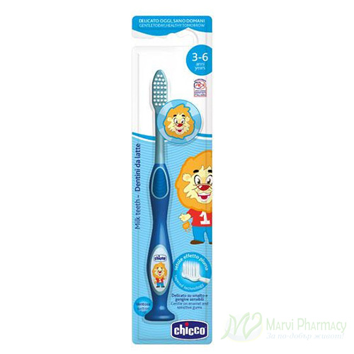 Chicco Детска четка за зъби (3-6г) цвят Син 1бр.